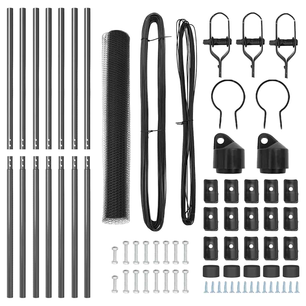 vidaXL Zaun mit Pfosten Grau 1,2 x 10 m PVC-beschichteter Stahl - Image 4