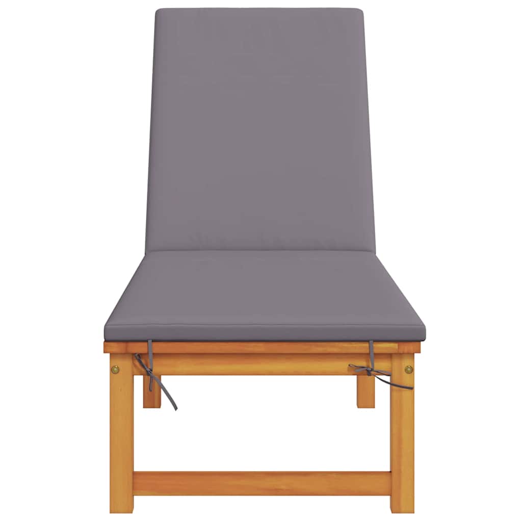 vidaXL Sonnenliege mit Kissen Braun 53 x 202 x 89cm Massivholz Akazie - Image 4