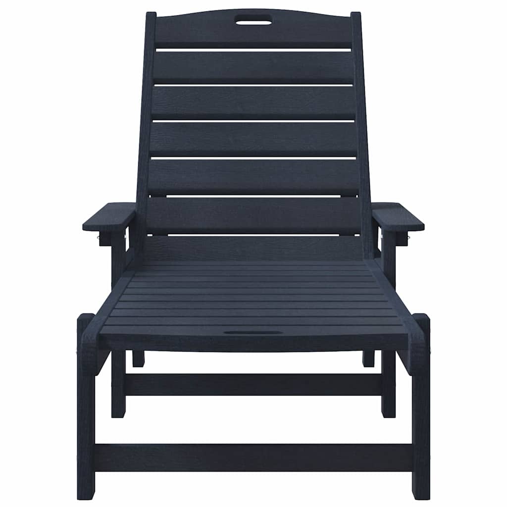 vidaXL Sonnenliege mit Kissen Marineblau 73,5 x 92 x 90cm HDPE - Image 4