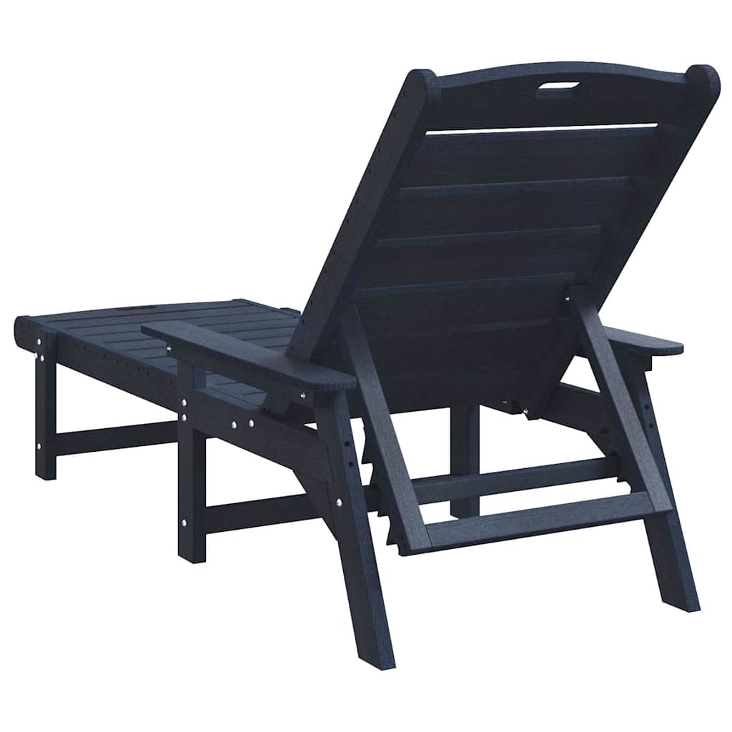 vidaXL Sonnenliege mit Kissen Marineblau 73,5 x 92 x 90cm HDPE - Image 6