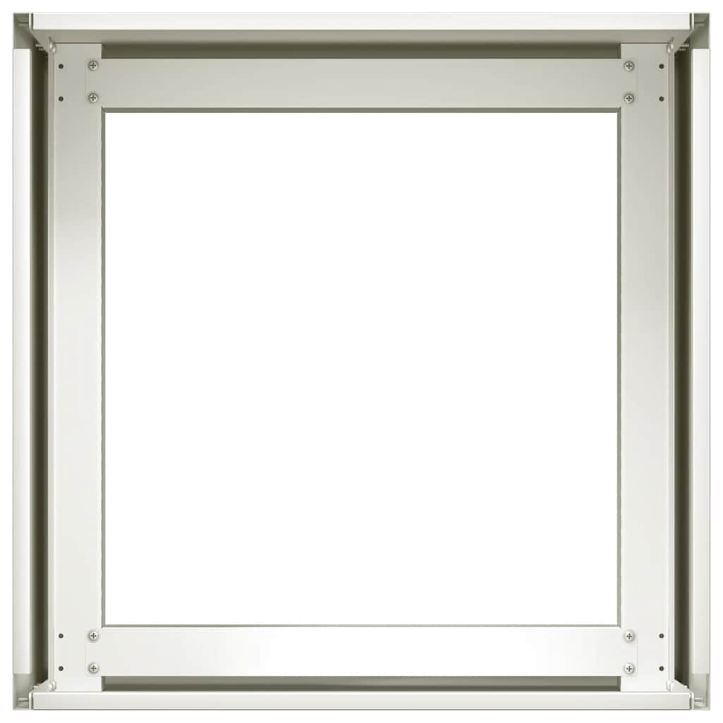 vidaXL Pflanzgefäß Weiß 40x40x30 cm Stahl - Image 5