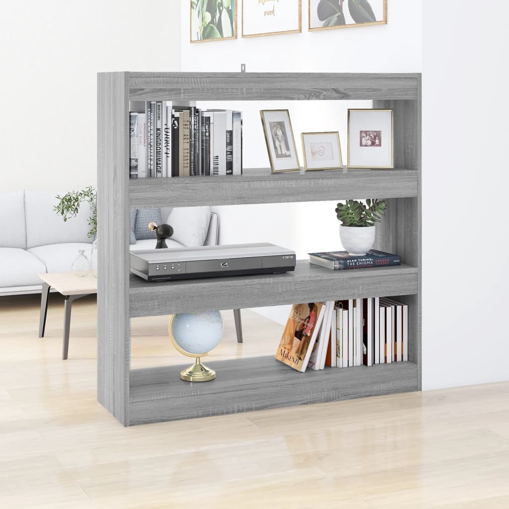 vidaXL Bücherregal/Raumteiler Grau Sonoma 100x30x103 cm