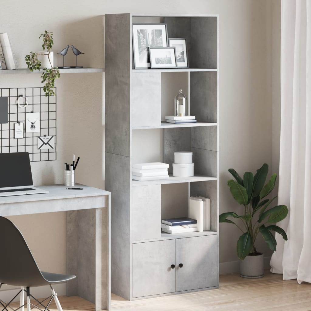 vidaXL Bücherregal Betongrau 70x36x189 cm Holzwerkstoff