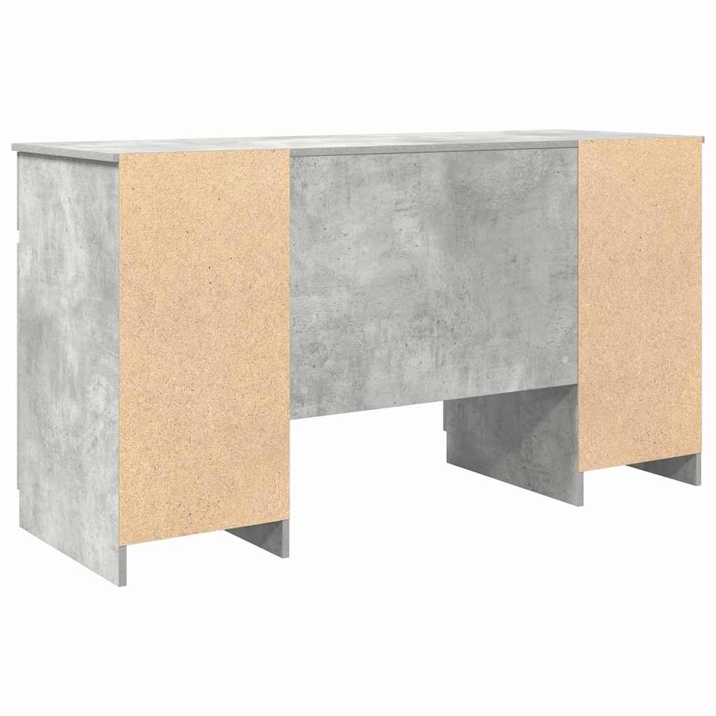 vidaXL Schreibtisch mit Regal Betongrau 140 x 49 x 76 cm Holzwerkstoff - Image 6
