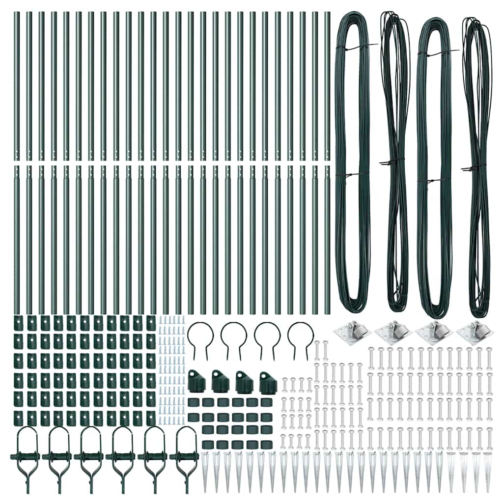 vidaXL Zaunpfosten Sonstiges 26 pcs Grau 3,2 x 3,2 x 160 cm Stahl - Image 4
