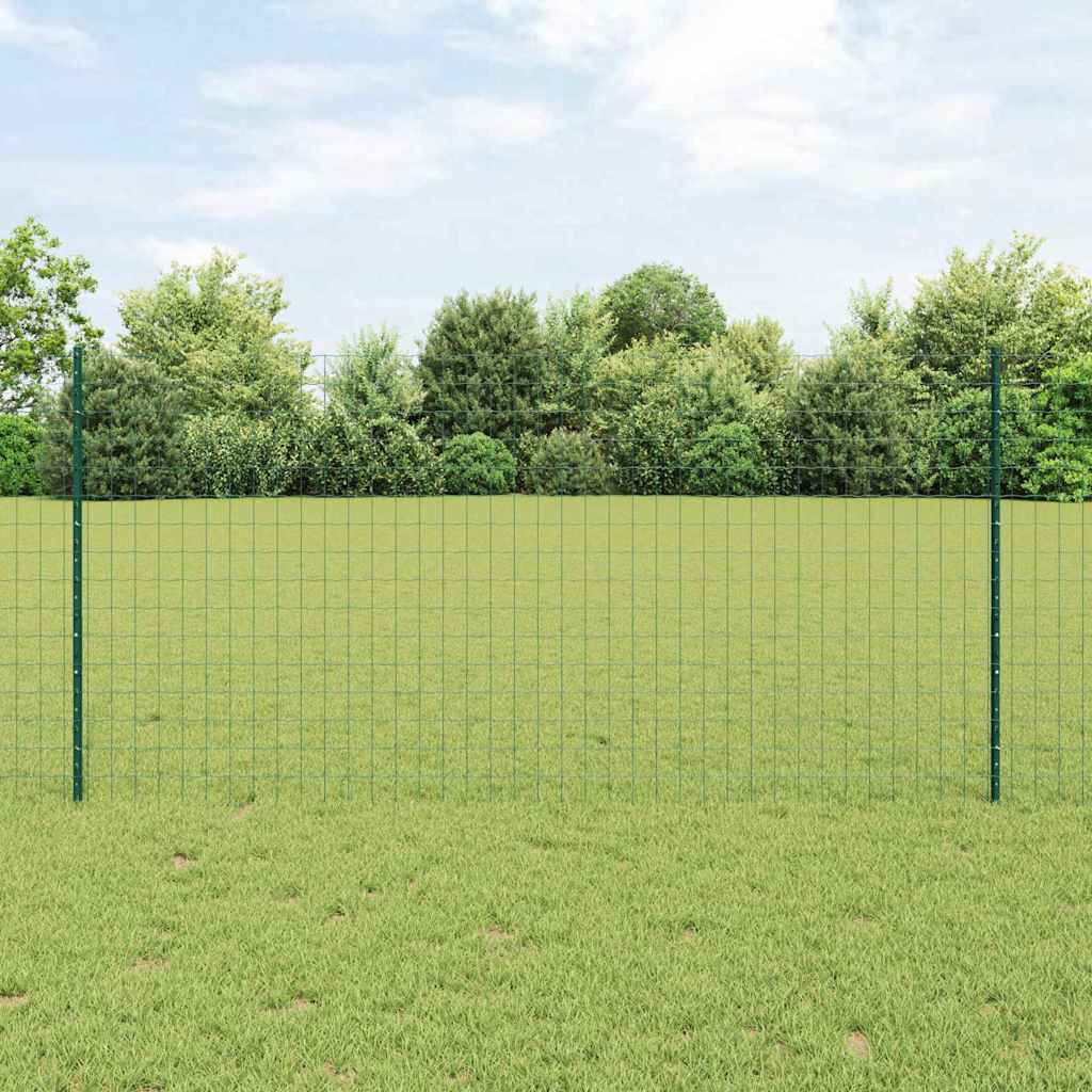 vidaXL Zaun mit Pfosten Grün 1,2 x 25 m Stahl