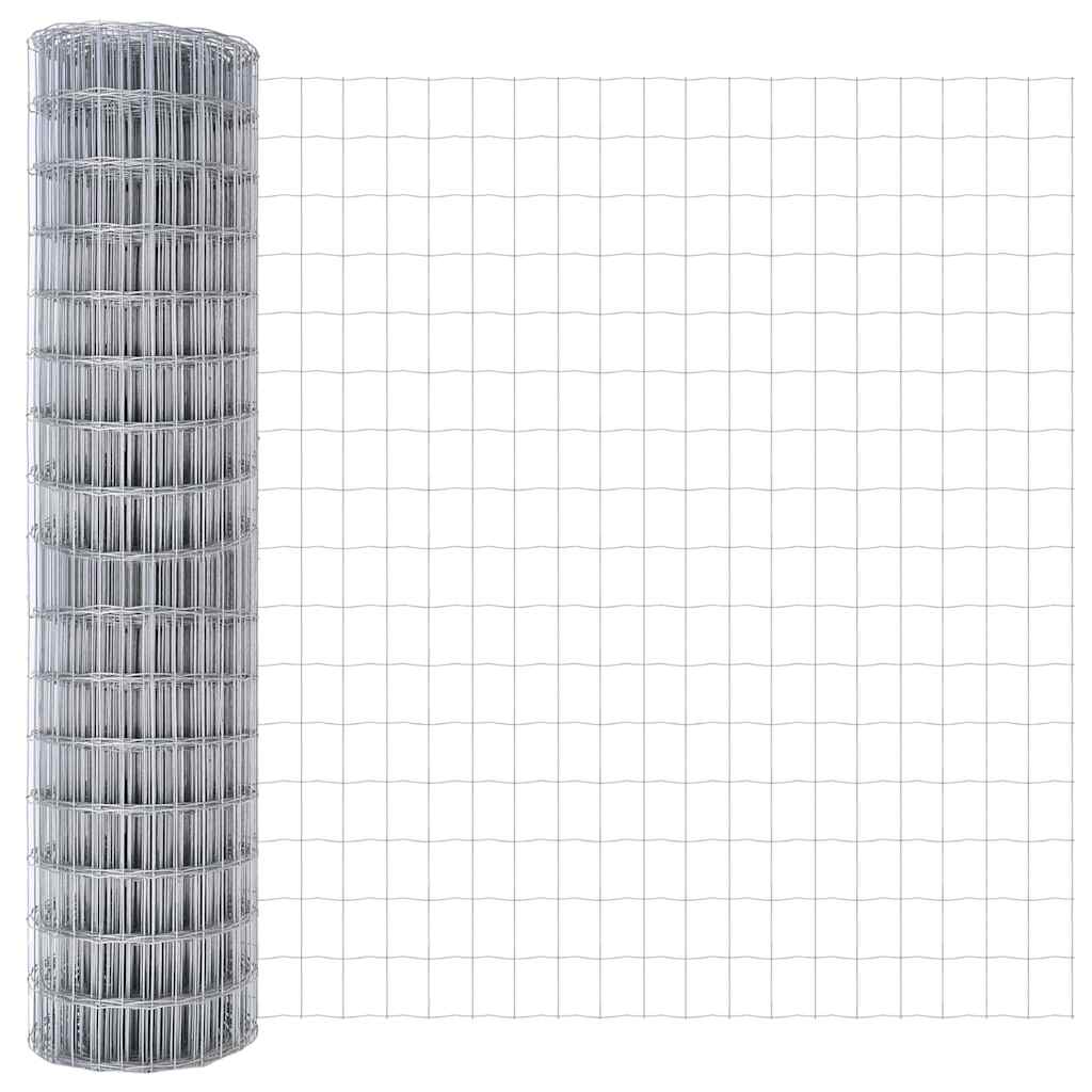 vidaXL Zaun mit Pfosten Silber 1,4 x 10 m Stahl - Image 6