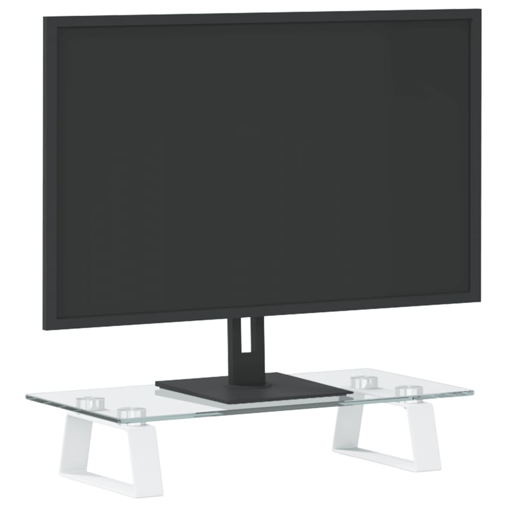 vidaXL Monitorständer Weiß 40x20x8 cm Hartglas und Metall - Image 3