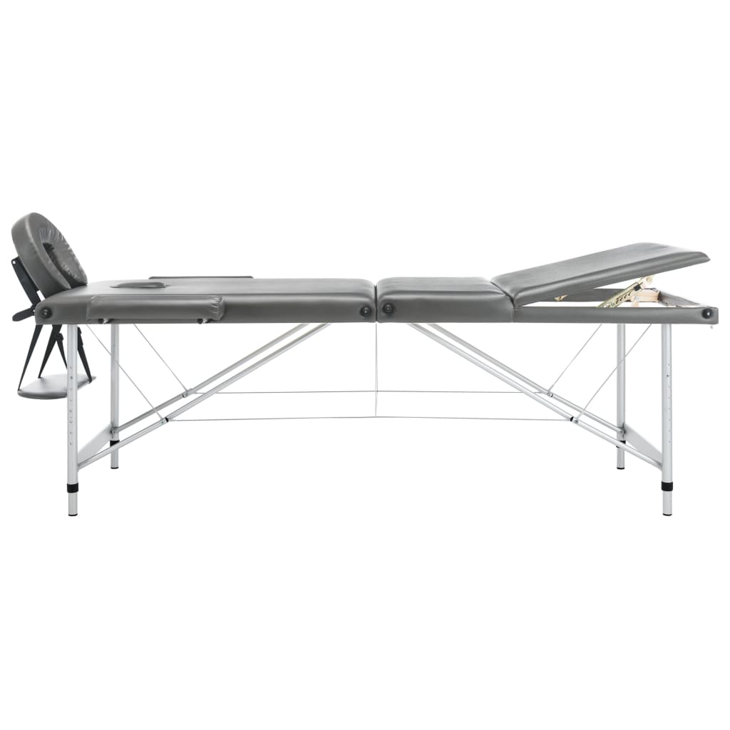 vidaXL Massagetisch mit 3 Zonen Aluminiumrahmen Anthrazit 186×68 cm - Image 6