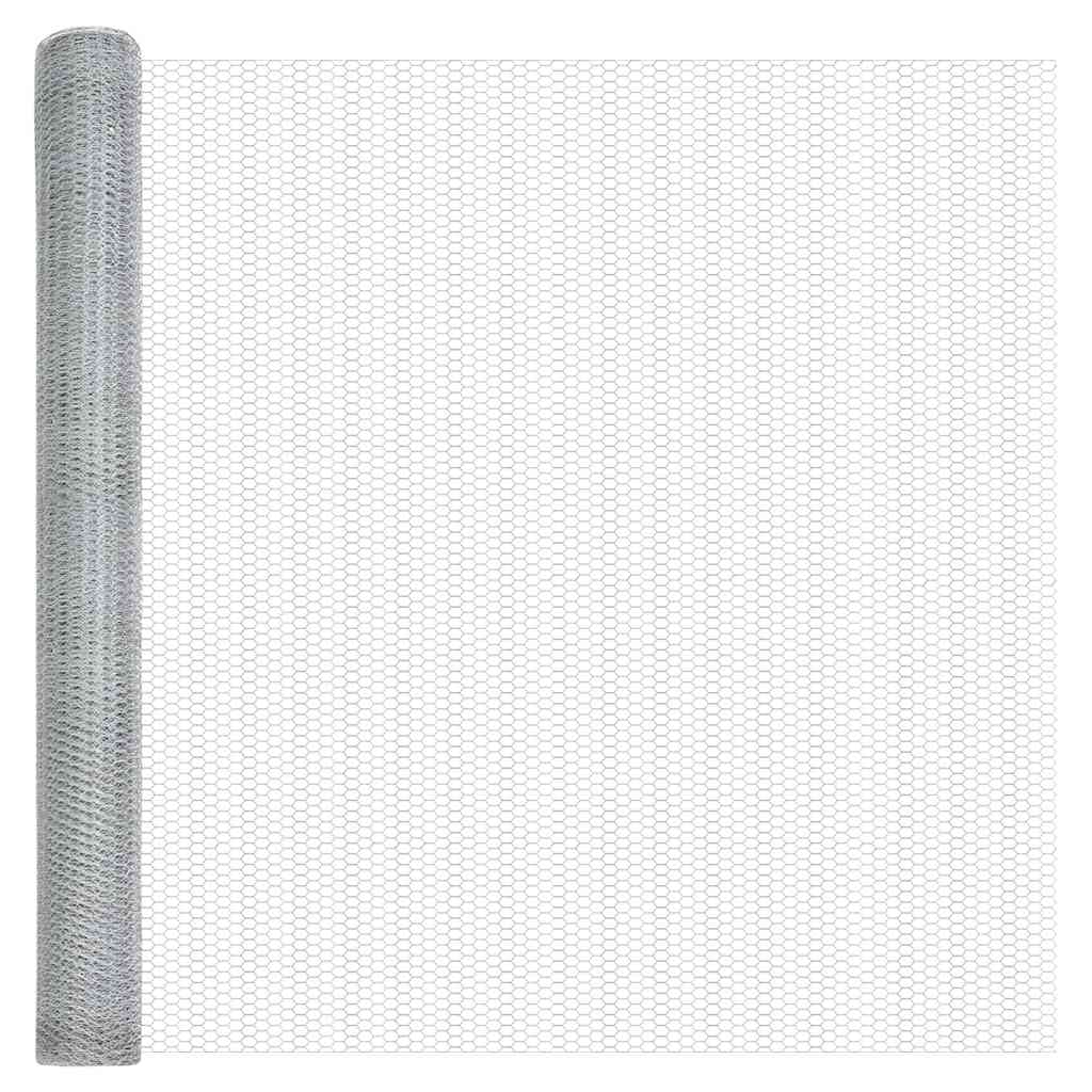 vidaXL Zaun mit Pfosten Silber 1,5 x 100 m Stahl - Image 6