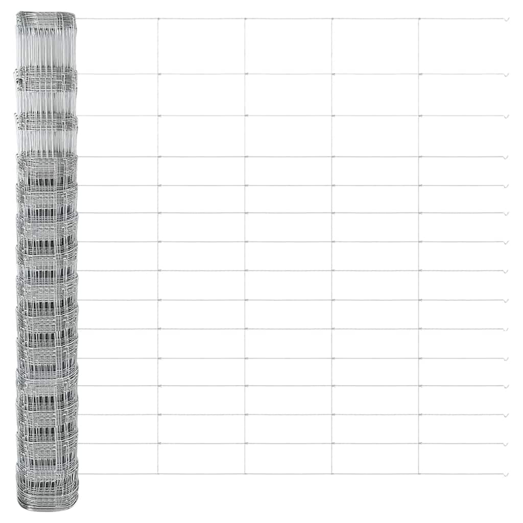 vidaXL Wildzaun Silber 50 x 1,6 m Verzinkter Stahl - Image 6