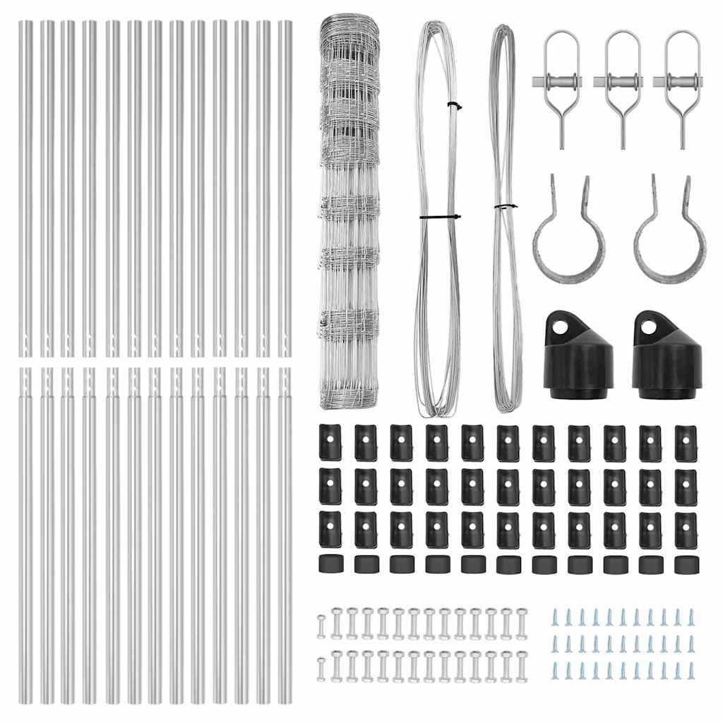 vidaXL Wildzaun Silber 25 x 1 m Verzinkter Stahl - Image 5