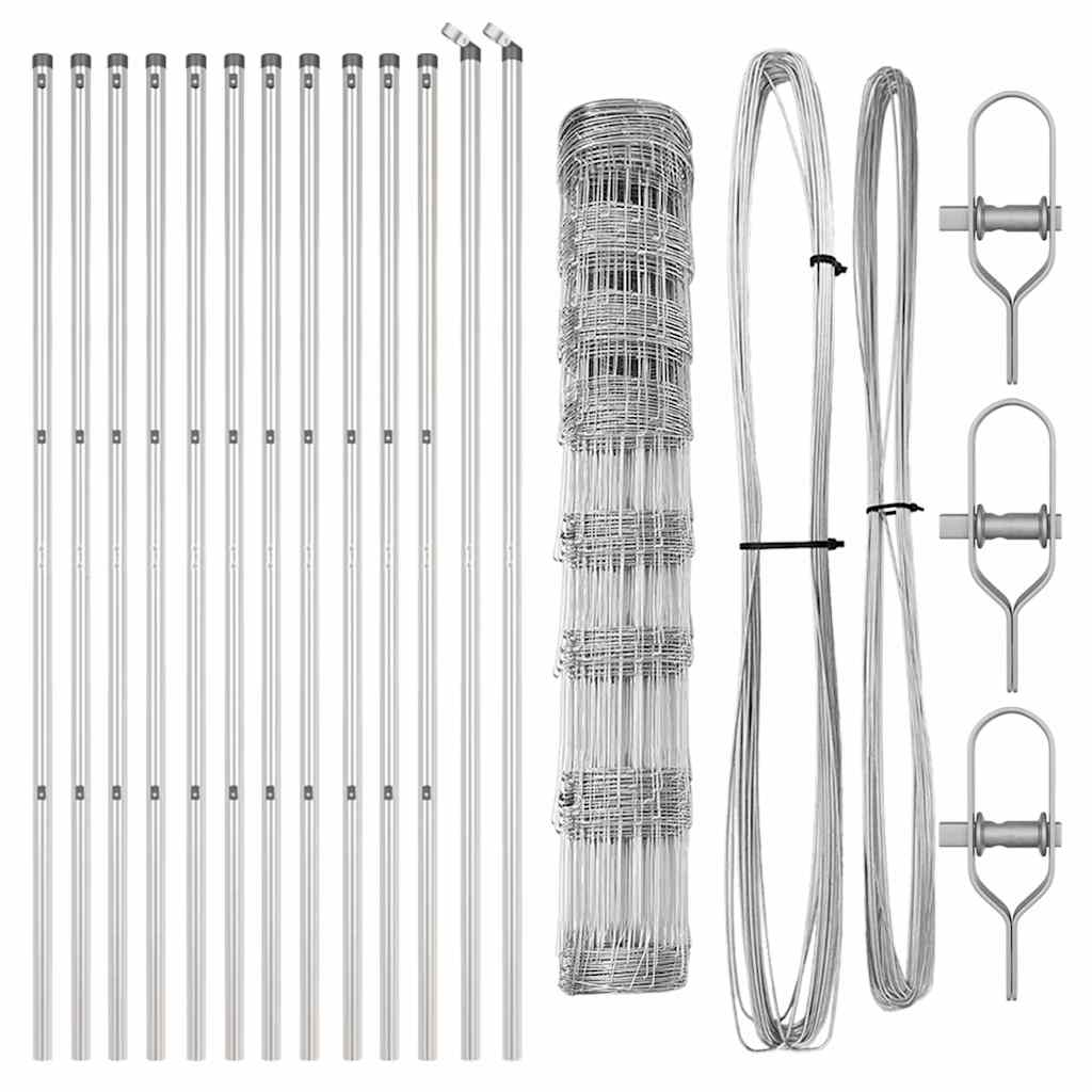 vidaXL Wildzaun Silber 25 x 1 m Verzinkter Stahl - Image 4