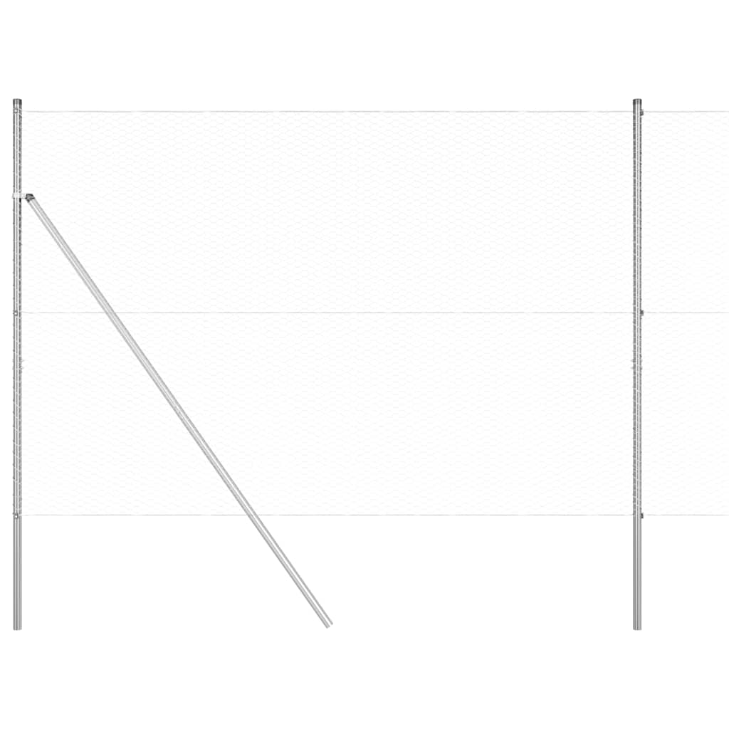 vidaXL Zaun mit Pfosten Silber 1,5 x 50 m PVC-beschichteter Stahl - Image 6