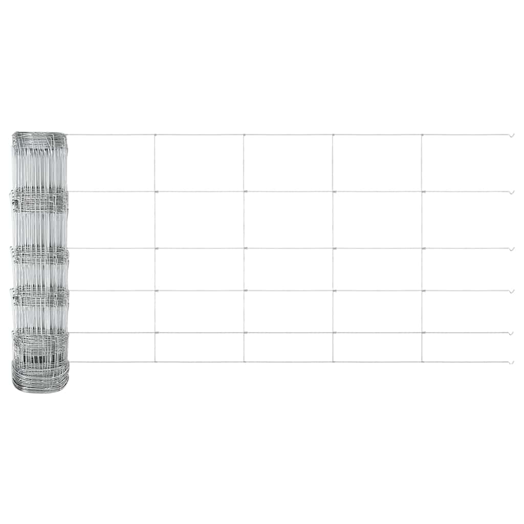 vidaXL Wildzaun Silber 50 x 0,8 m Verzinkter Stahl - Image 6