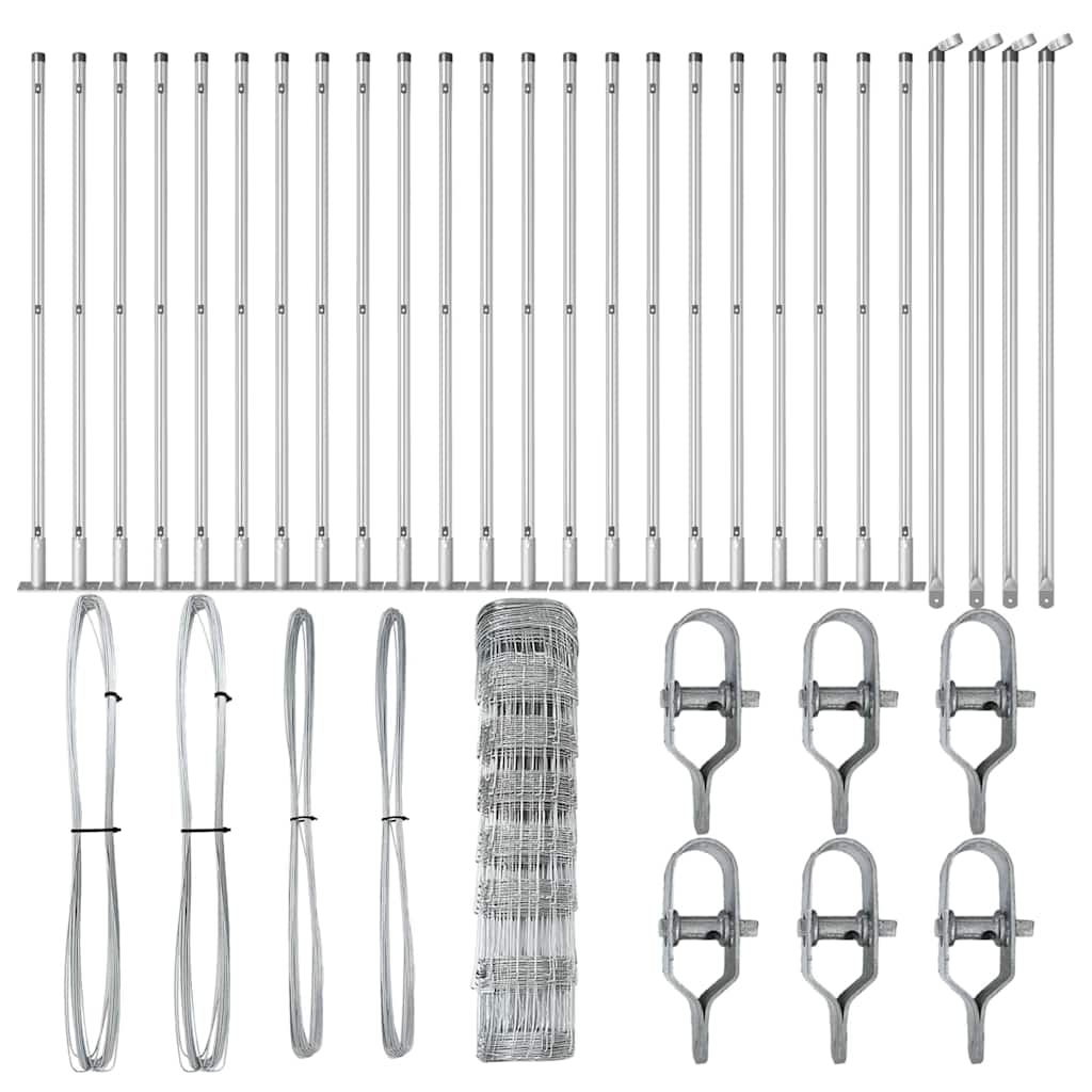 vidaXL Wildzaun Silber 50 x 0,8 m Verzinkter Stahl - Image 4