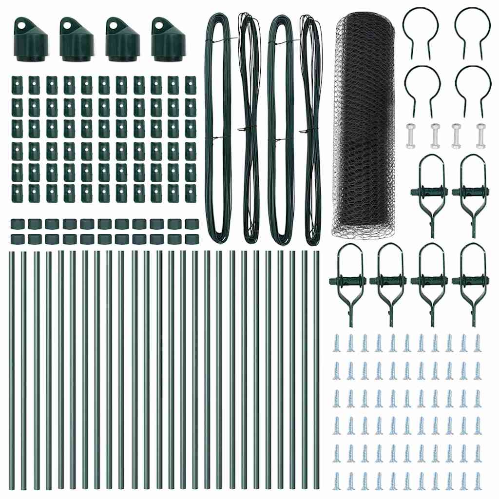 vidaXL Zaun mit Pfosten Grau 0,5 x 50 m PVC-beschichteter Stahl - Image 4