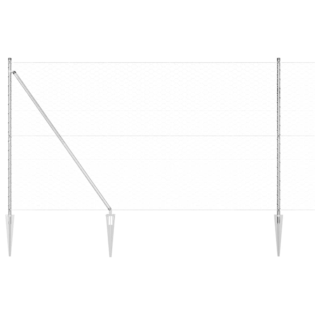 vidaXL Zaun mit Pfosten Silber 1,5 x 100 m PVC-beschichteter Stahl - Image 6