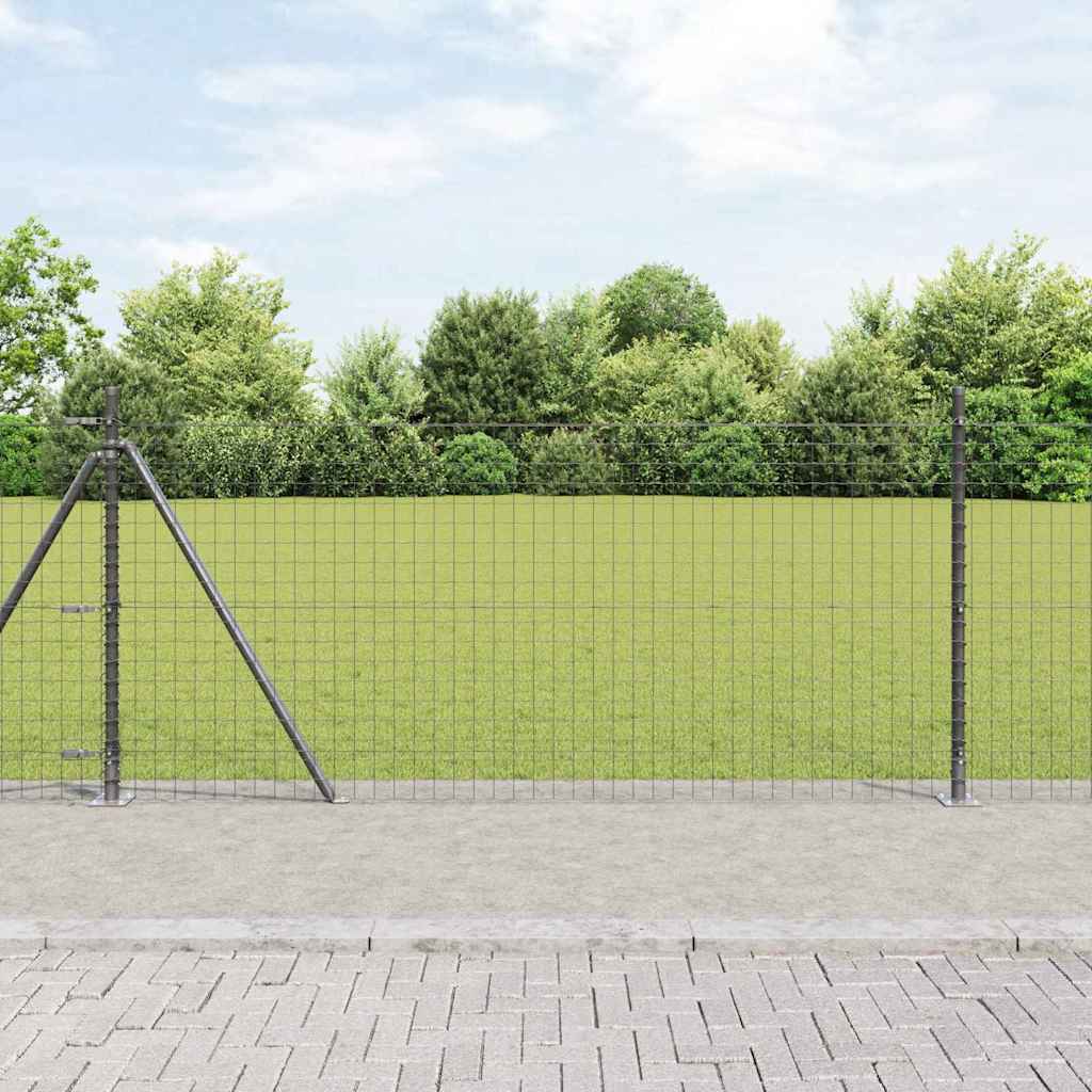 vidaXL Zaunpfosten 7 pcs Grau Ø32mm 90 cm Verzinkter Stahl