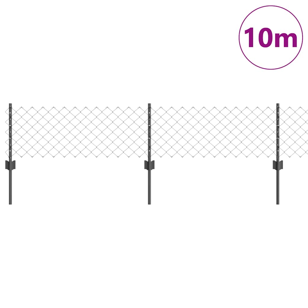 vidaXL Zaun mit Pfosten Grau 0,4 x 10 m Stahl - Image 3