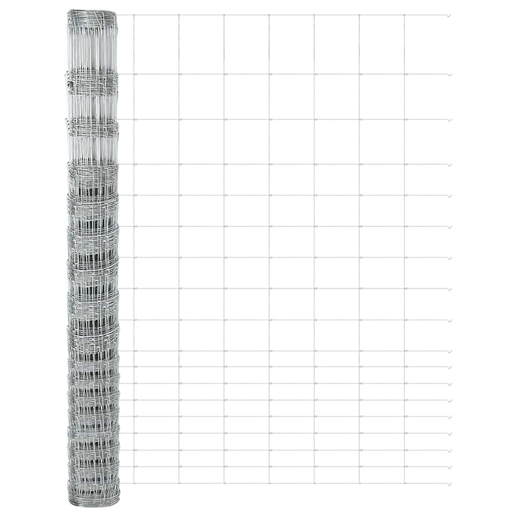 vidaXL Zaun mit Pfosten Silber 1,5 x 25 m Stahl - Image 6