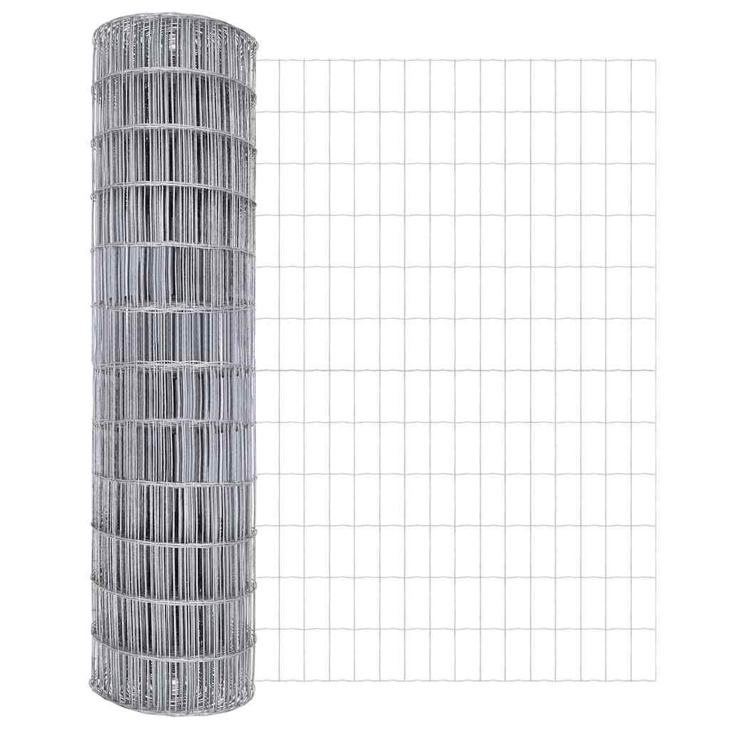 vidaXL Zaun mit Pfosten Silber 1,2 x 25 m Stahl - Image 6