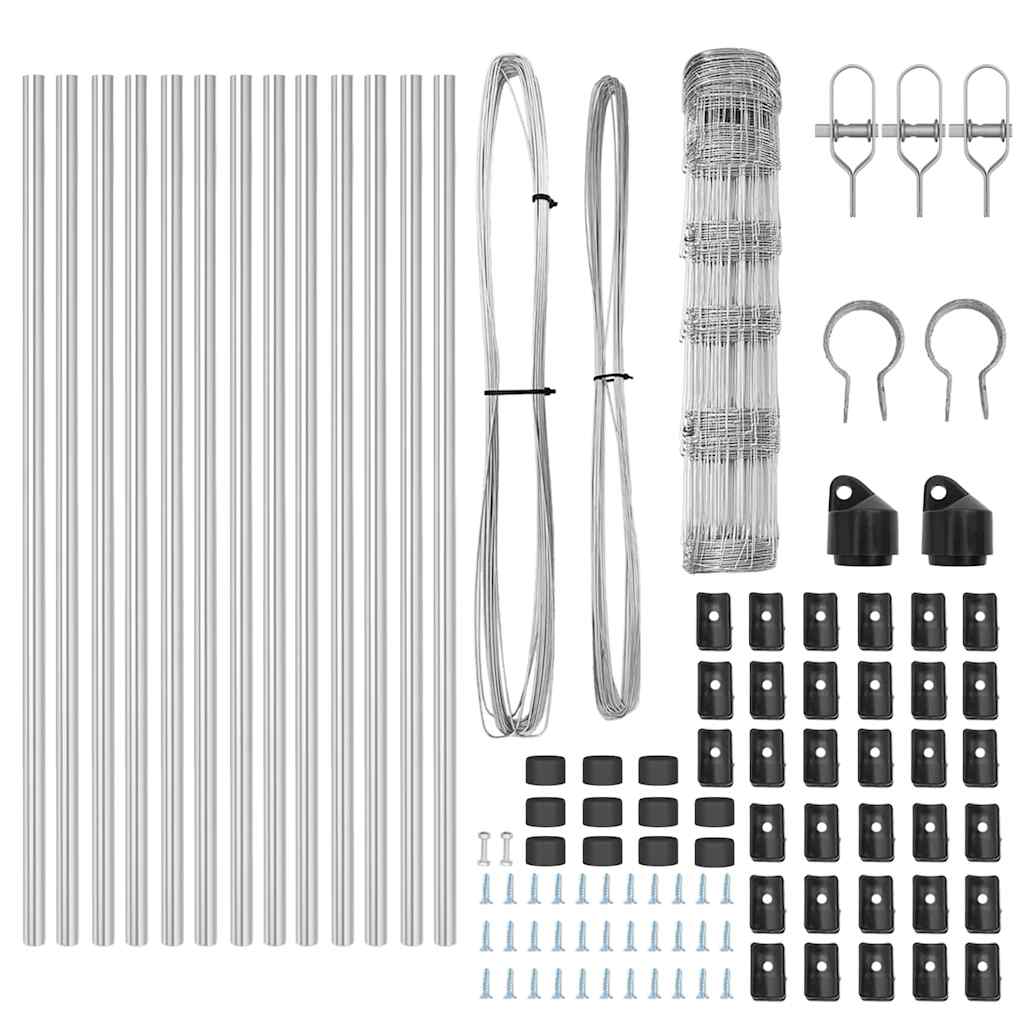 vidaXL Wildzaun Silber 25 x 0,8 m Verzinkter Stahl - Image 5