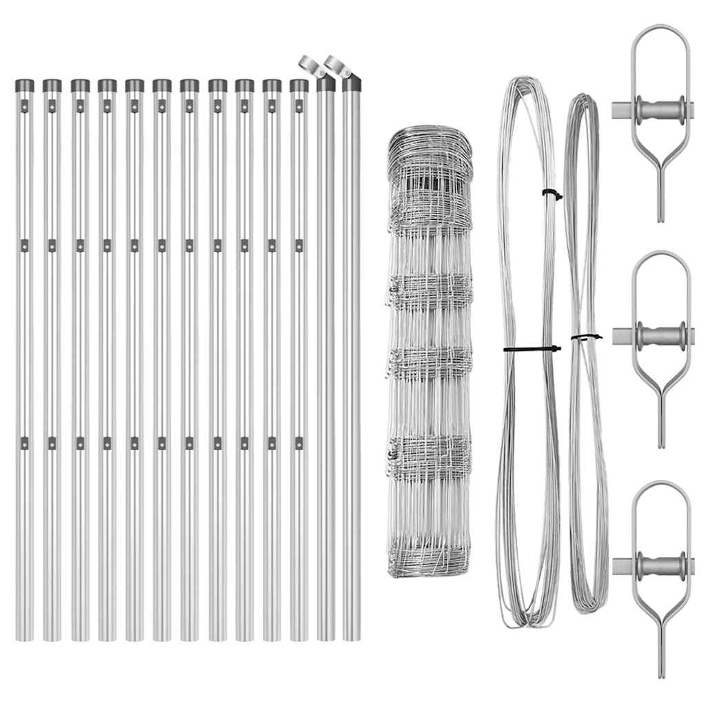 vidaXL Wildzaun Silber 25 x 0,8 m Verzinkter Stahl - Image 4