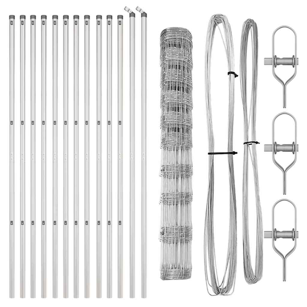 vidaXL Wildzaun Silber 25 x 1,2 m Verzinkter Stahl - Image 4
