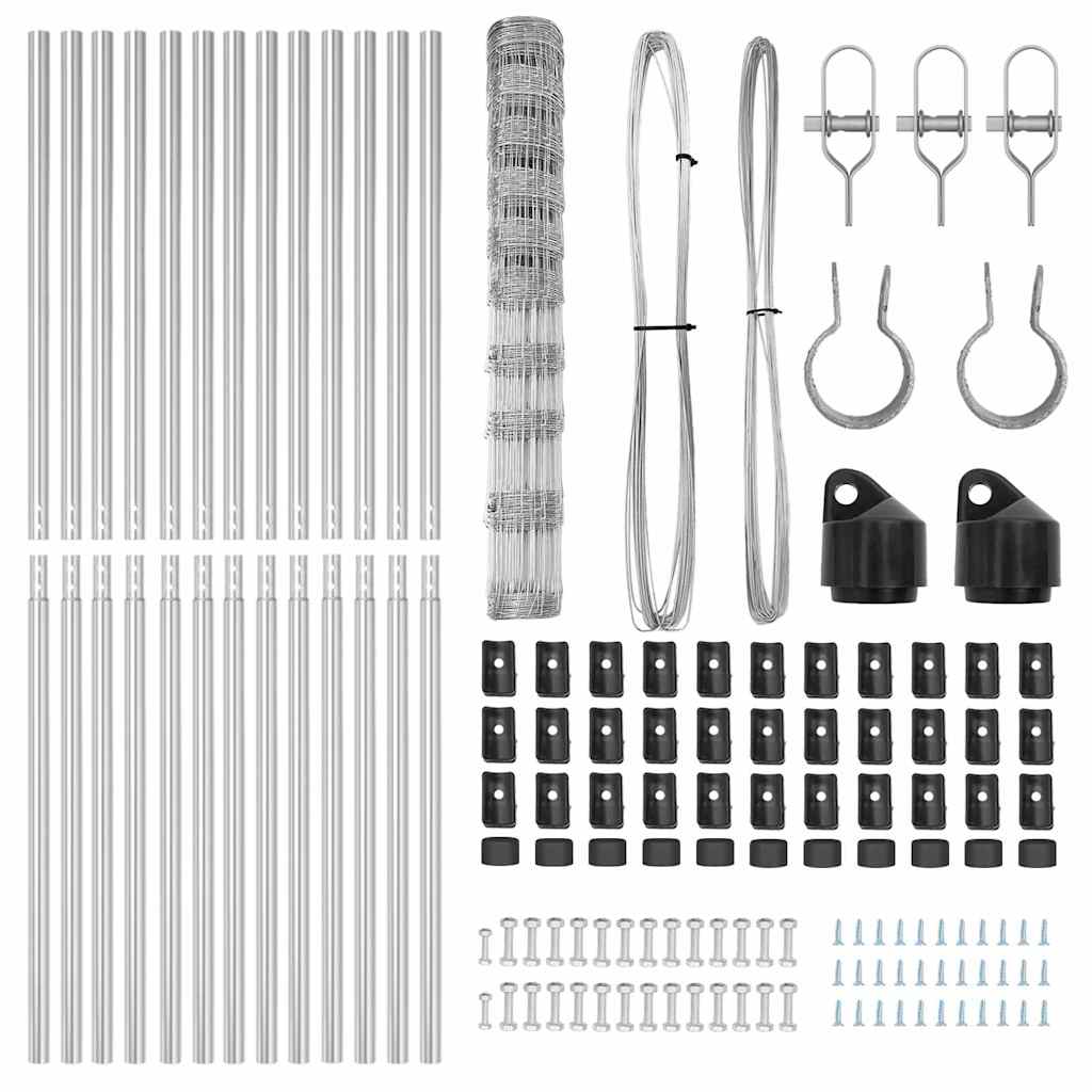 vidaXL Wildzaun Silber 25 x 1,2 m Verzinkter Stahl - Image 5