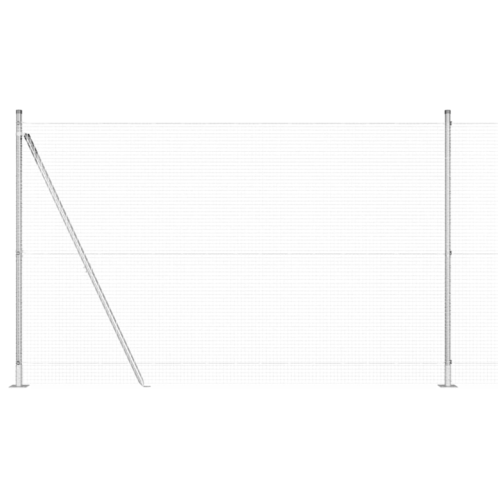 vidaXL Zaun mit Pfosten Silber 1,4 x 10 m Stahl - Image 6