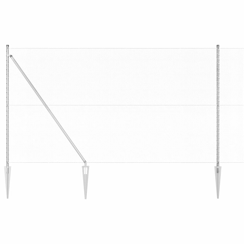 vidaXL Zaun mit Pfosten Silber 1,6 x 10 m PVC-beschichteter Stahl - Image 6