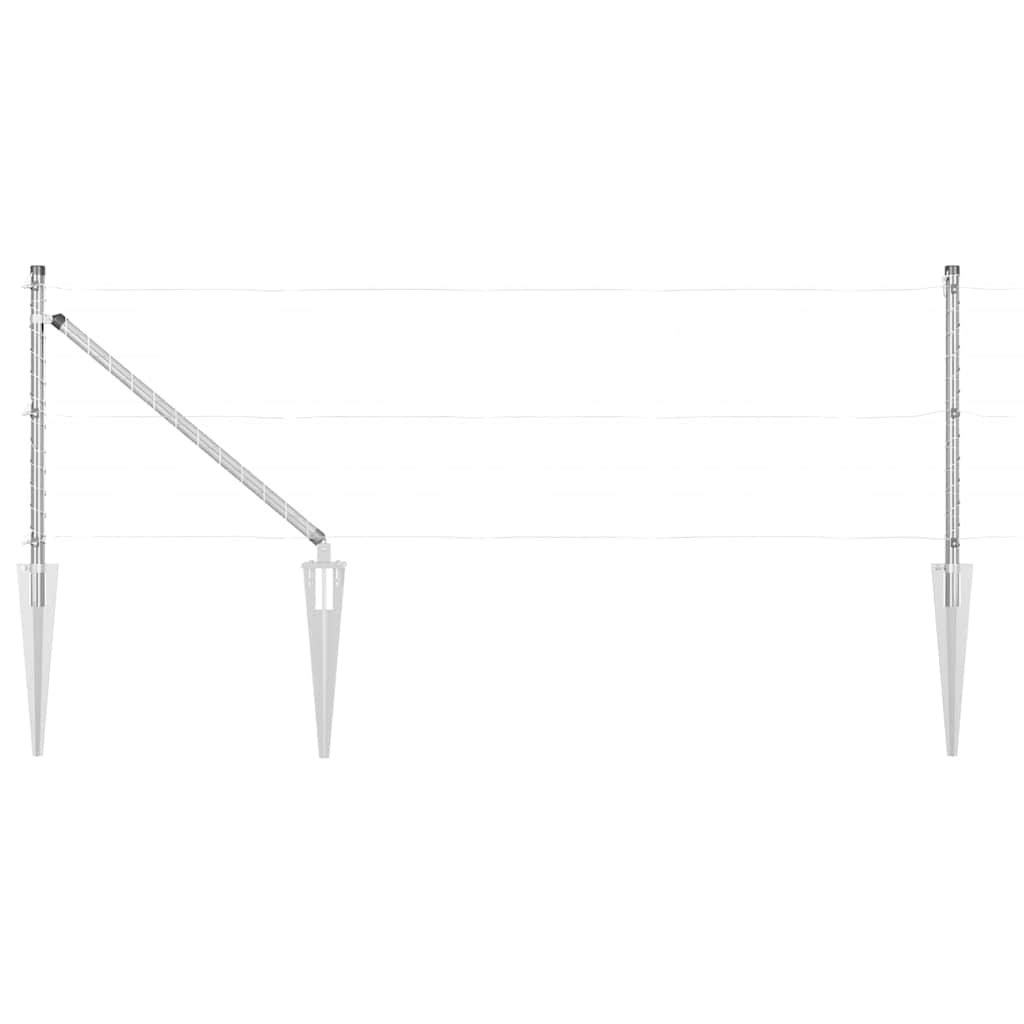 vidaXL Zaunpfosten 7 pcs Silber Ø32mm 100 cm Verzinkter Stahl - Image 5