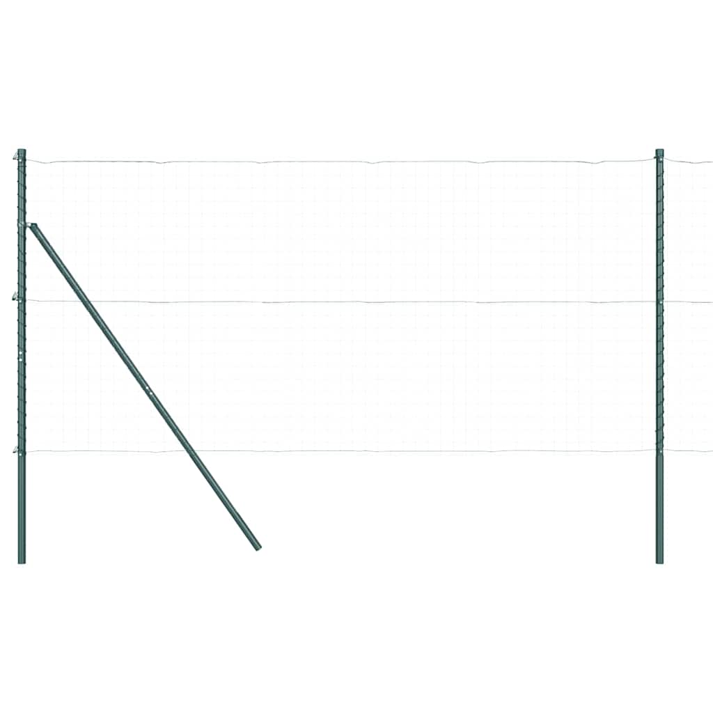 vidaXL Zaunpfosten 7 pcs Grün Ø32mm 210 cm Verzinkter Stahl - Image 4