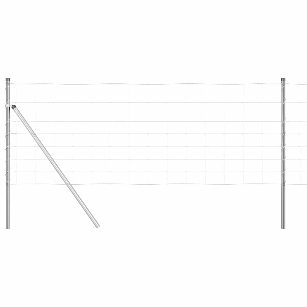 vidaXL Wildzaun Silber 25 x 0,8 m Verzinkter Stahl - Image 4