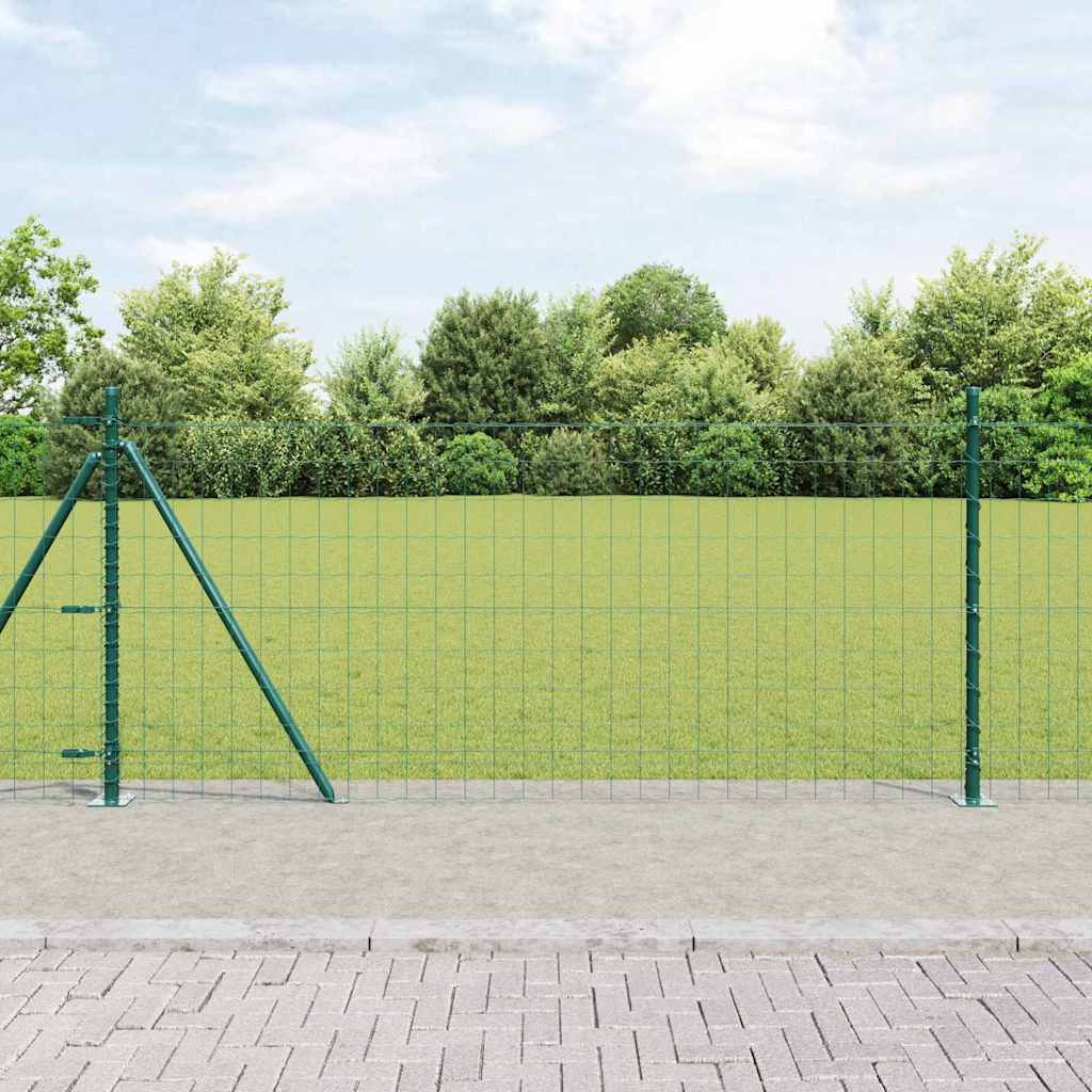 vidaXL Zaun mit Pfosten Grün 0,8 x 25 m Stahl