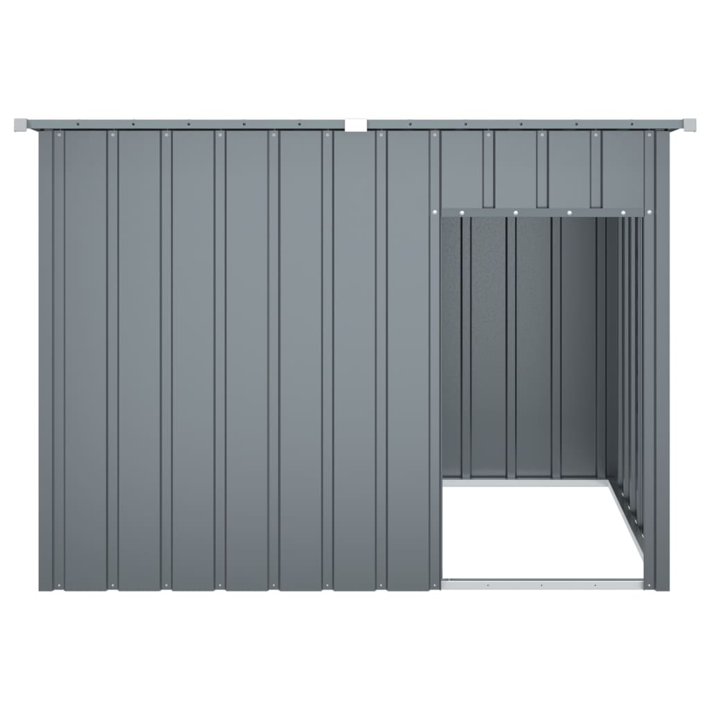 vidaXL Hundehütte mit Dach Anthrazit 153x91x110 cm Verzinkter Stahl - Image 4