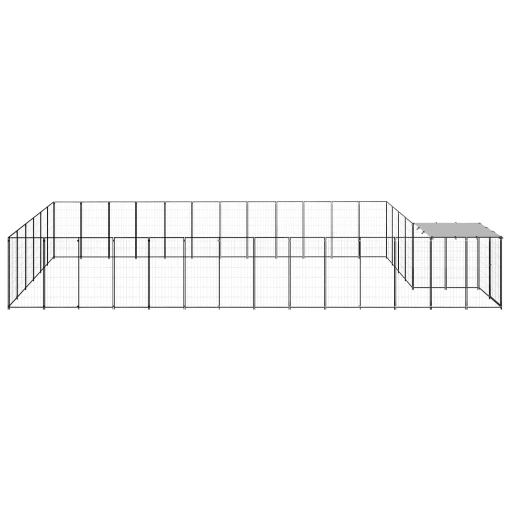 vidaXL Hundezwinger Schwarz 22,99 m² Stahl - Image 3