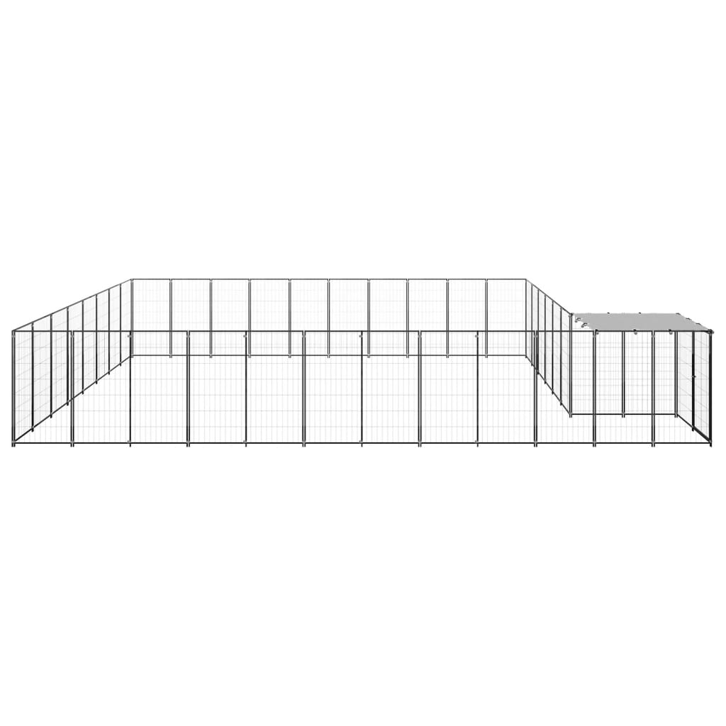 vidaXL Hundezwinger Schwarz 25,41 m² Stahl - Image 3