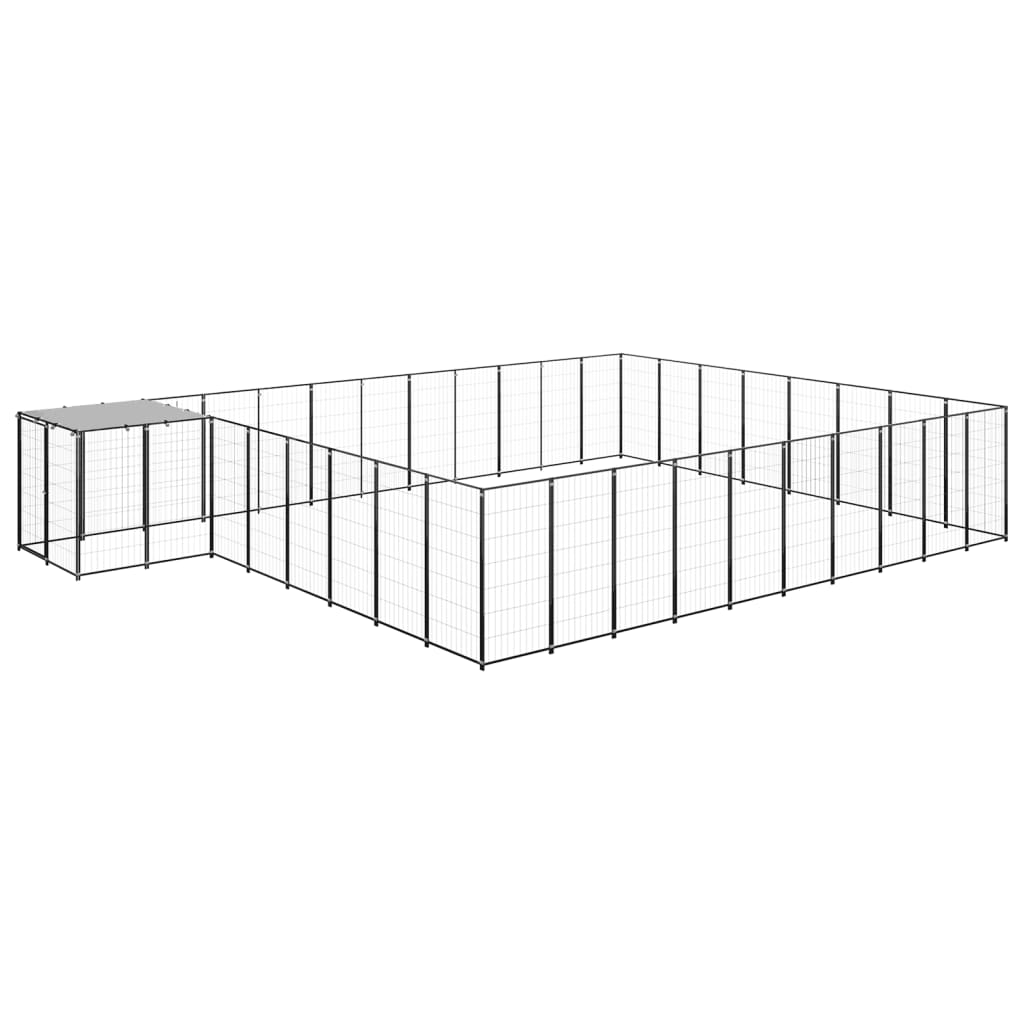 vidaXL Hundezwinger Schwarz 25,41 m² Stahl