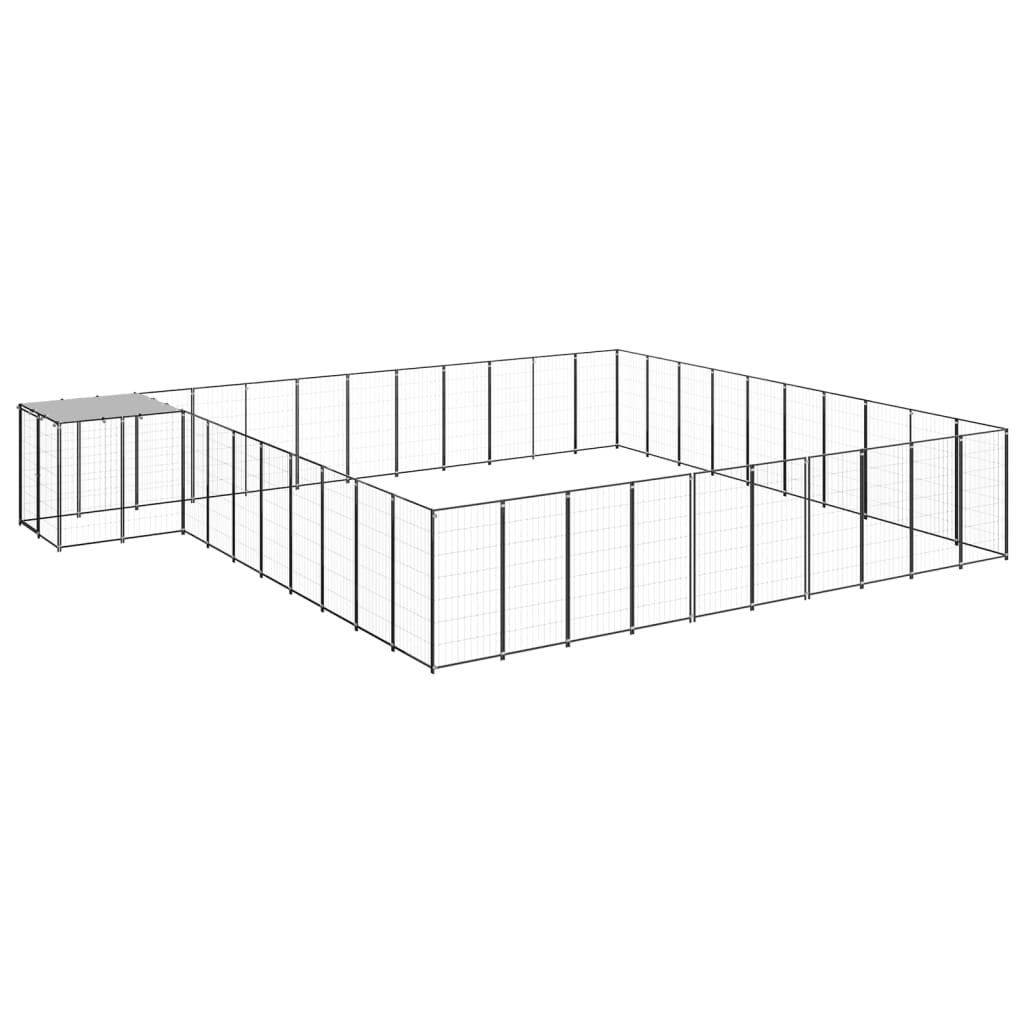 vidaXL Hundezwinger Schwarz 31,46 m² Stahl