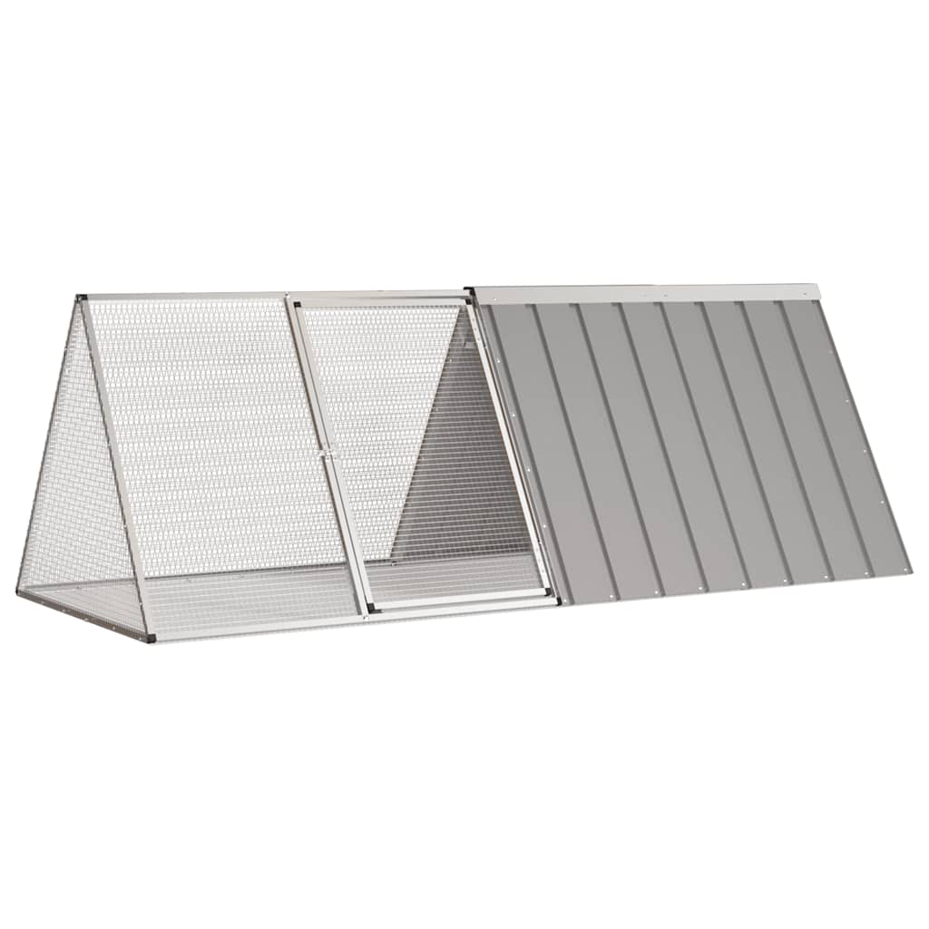 vidaXL Kaninchenkäfig Grau 201,5x80,5x71 cm Verzinkter Stahl