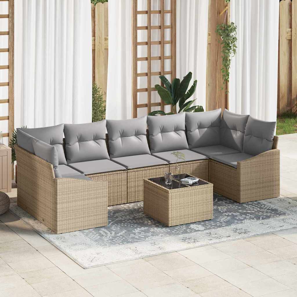 vidaXL Sofa Set Beige und Hellgrau 55 x 55 x 37 cm Poly-Rattan