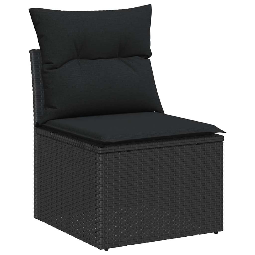 vidaXL Sofa Set mit Kissen Schwarz 55 x 55 x 37 cm Poly Rattan - Image 5