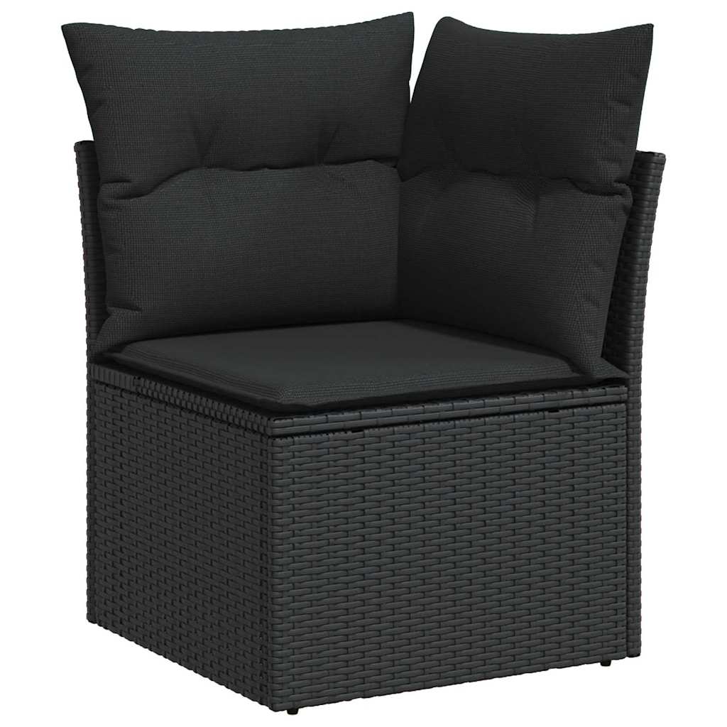 vidaXL Sofa Set mit Kissen Schwarz 55 x 55 x 37 cm Poly Rattan - Image 6