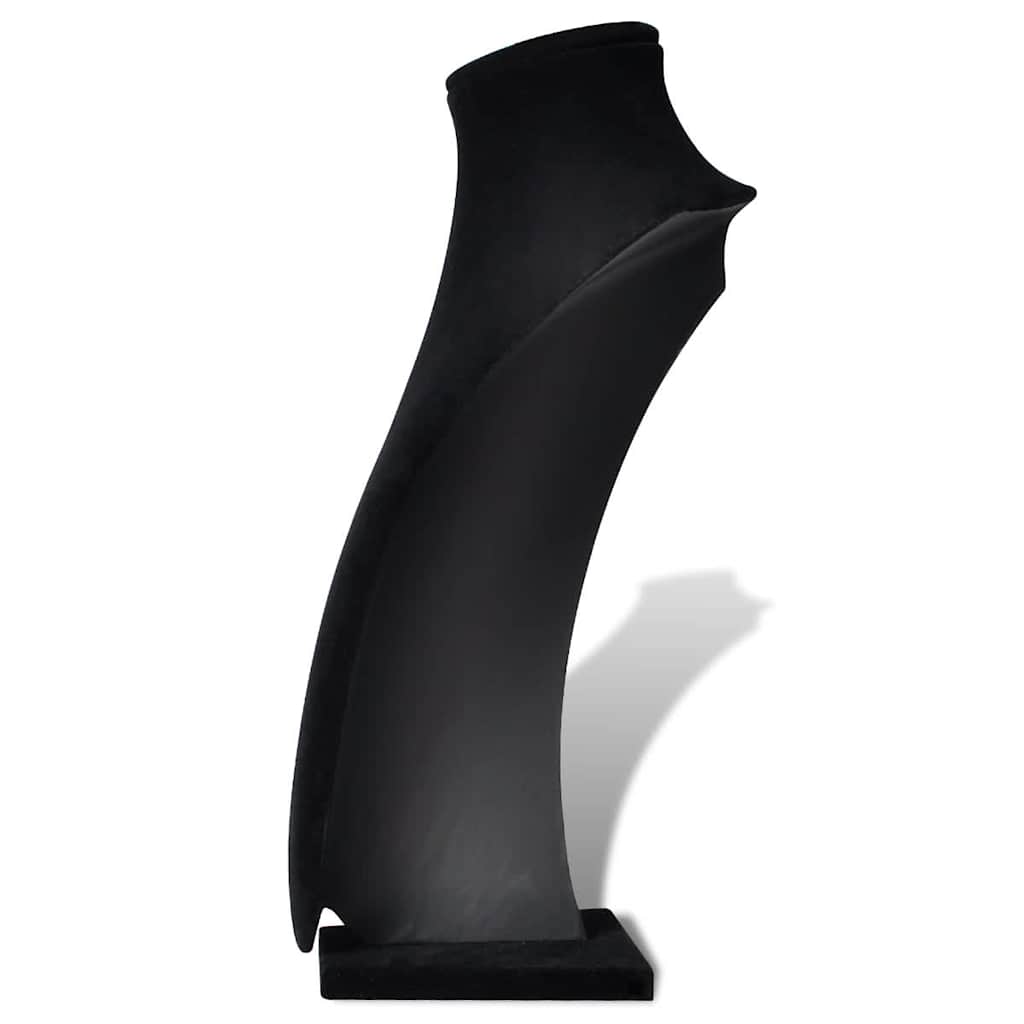 vidaXL Schmuckbüste Flanell Schwarz 23x11,5x30 cm 2 Stk. - Image 5