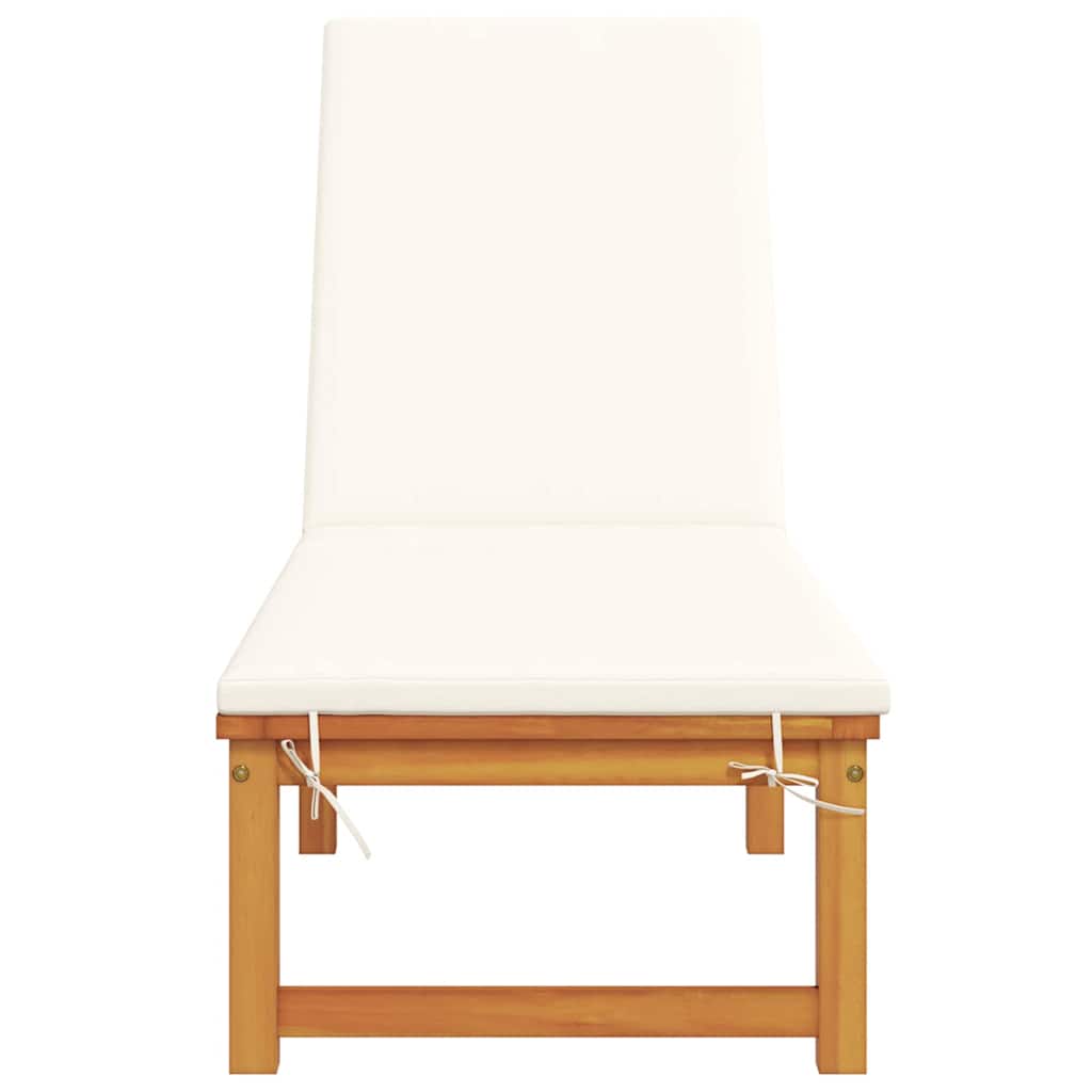 vidaXL Sonnenliege mit Kissen Braun 53 x 202 x 89cm Massivholz Akazie - Image 4