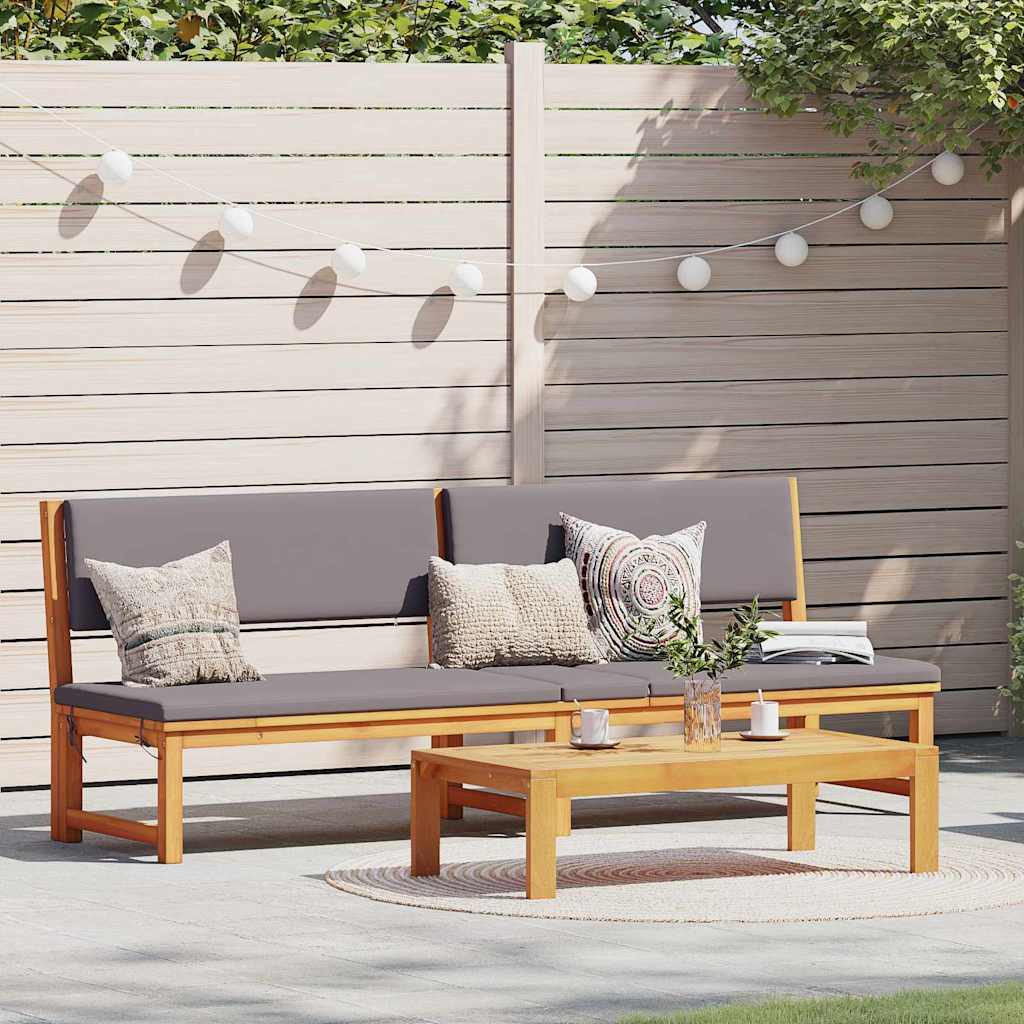 vidaXL Sonnenliege 1-Person Braun 200 x 57 x 75cm Massivholz Akazie