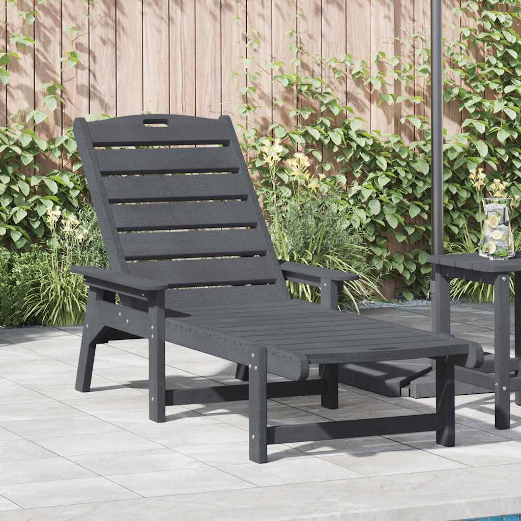 vidaXL Sonnenliege Hellgrau 73,5 x 92 x 90cm HDPE