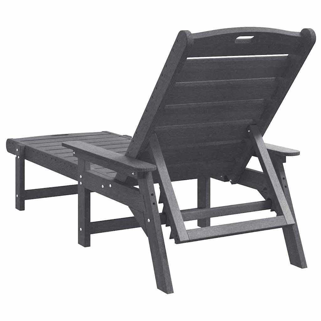 vidaXL Sonnenliege Hellgrau 73,5 x 92 x 90cm HDPE - Image 6
